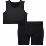 RodeoH FTM Essential Duo: black compression top and 6 inch Shift packing boxer set