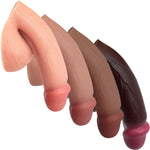 ALL 4 COLCORSOF  SILICONE VECTOR 5 INCH FTM SILICONE PACKER, FROM THE SIDE IN THE PACKED FLACCID POSITION