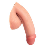 VANILLA SILICONE VECTOR 5 INCH FTM SILICONE PACKER, FROM THE SIDE IN THE PACKED FLACCID POSITION