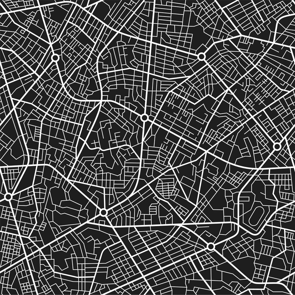 rodeoh geometric city grid pattern black and white
