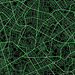 rodeoh geometric city pattern green and black
