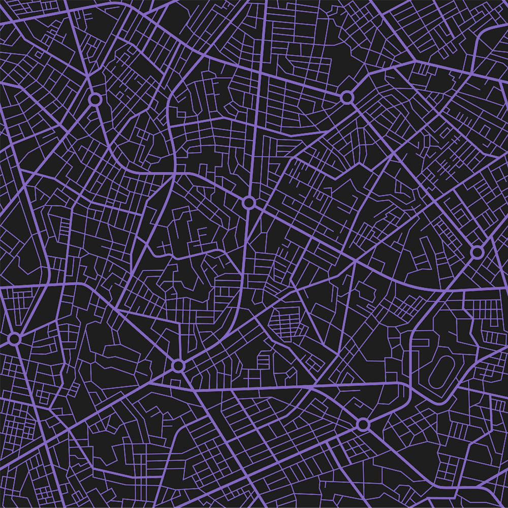 rodeoh geometric city grid black and purple pattern