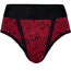 High Cut Panty Harness - Hearts & Roses Red