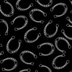 rodeoh lucky horseshoes pattern black and white