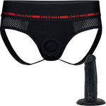 Jock Harness and 5.5" SoReal Posable Silicone Dual Density Dildo - PACKAGE DEAL