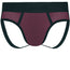 claret underwear with mesh accents with black trim and waistband