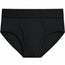 Rodeoh black Fuller coverage shift brief underwear, laid flat  from the front,