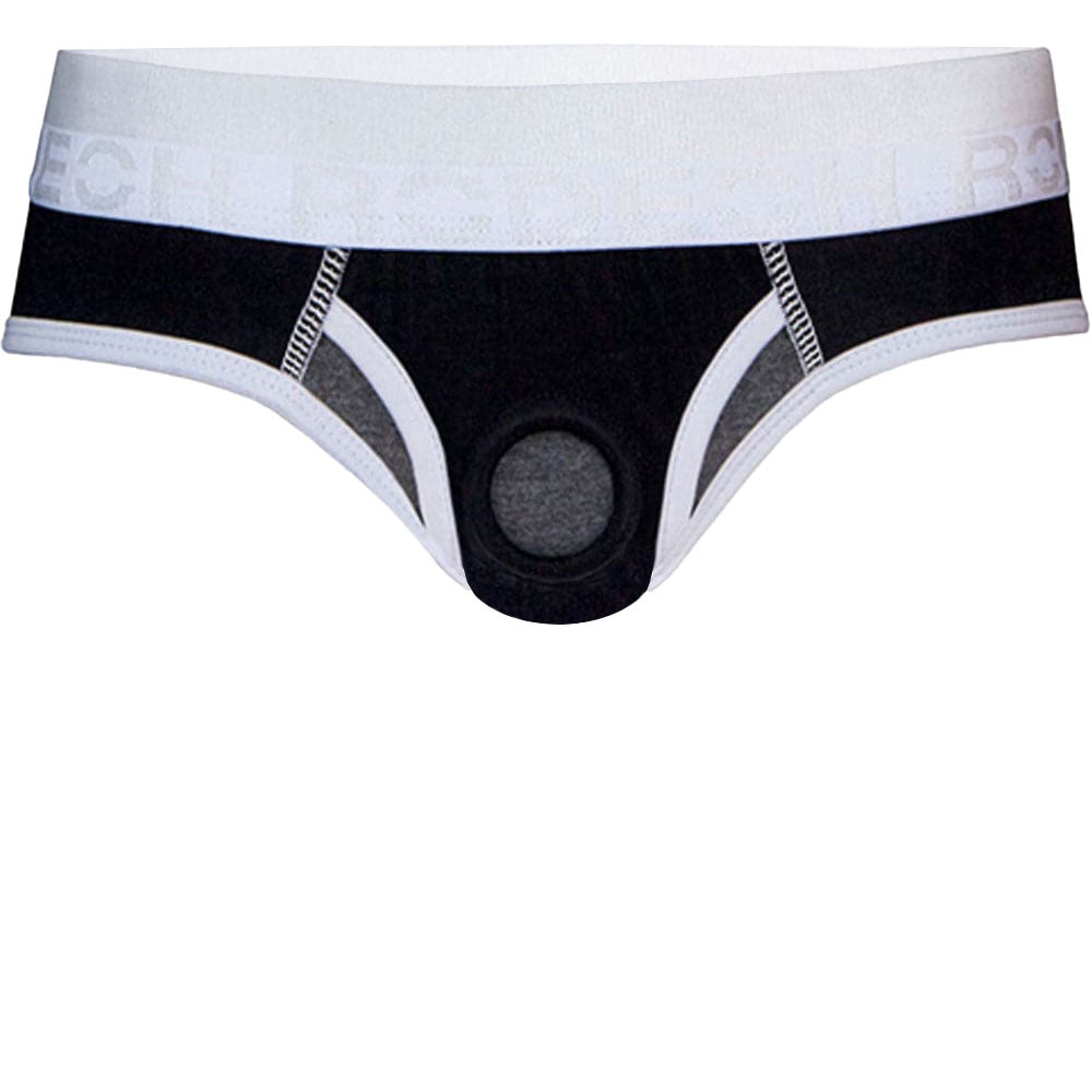 Low Rise Brief+ Harness - Black & Gray Marle