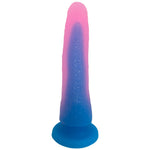 Nexus Silicone Grande Dildo in Sweet tart pink and blue ombre from the back