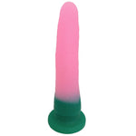 Nexus Grande Silicone dildo in Watermelon, flat on its base from the back