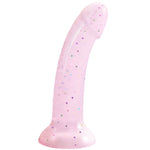 rodeoh nexus sol dildo in blush pink with multicolor star glitter