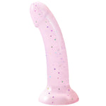rodeoh nexus sol dildo in blush pink with multicolor star glitter