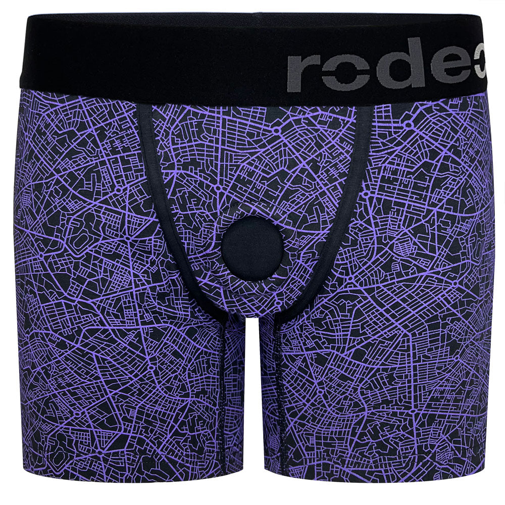 rodeohrise boxer harness geometric purple