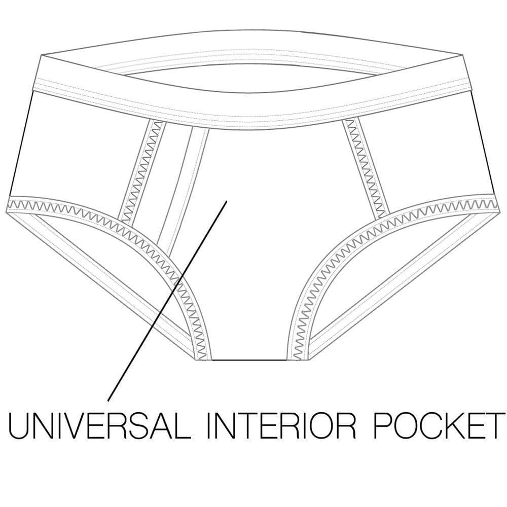 rodeoh shift brief underwear interior pocket diagram