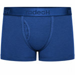 RodeoH Shift Short packer underwear in dark blue with satin logo waistband, from the front