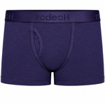 RodeoH Shift Short packer underwear in dark purple with satin logo waistband, from the front