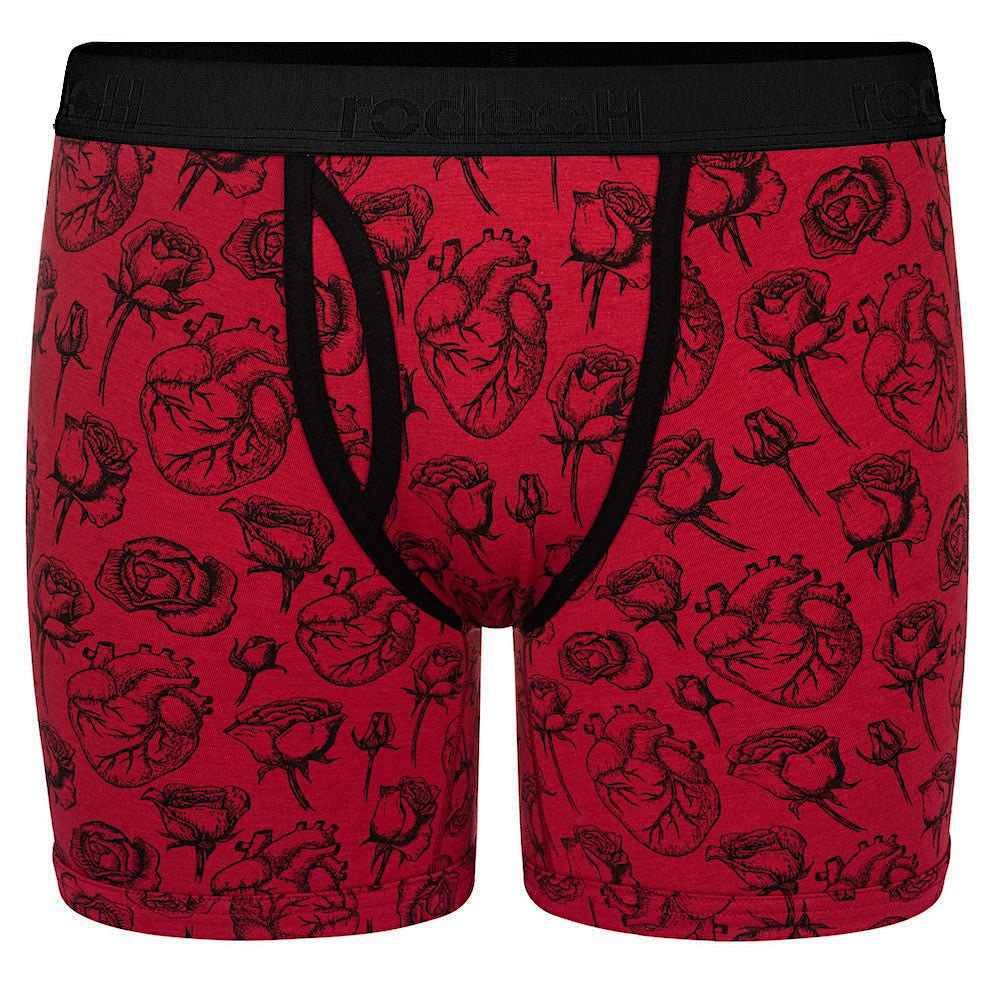 rodeoh top loading boxer underwear hearts red