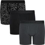 RodeoH Top Loading Packing boxer Multipack with gray, black, and black and white horseshoes print