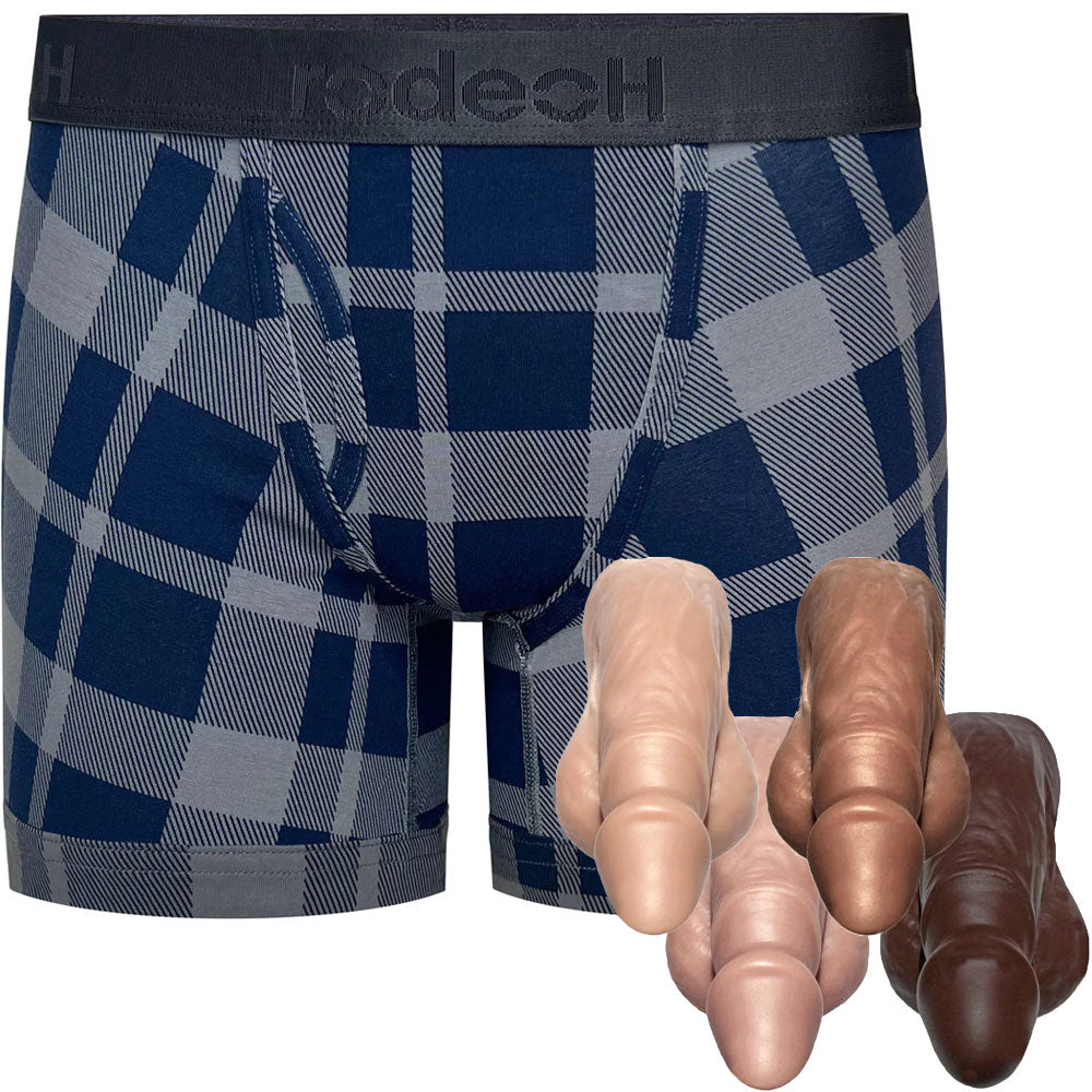 Pete Silicone Packer & Gray Plaid Packing Boxer