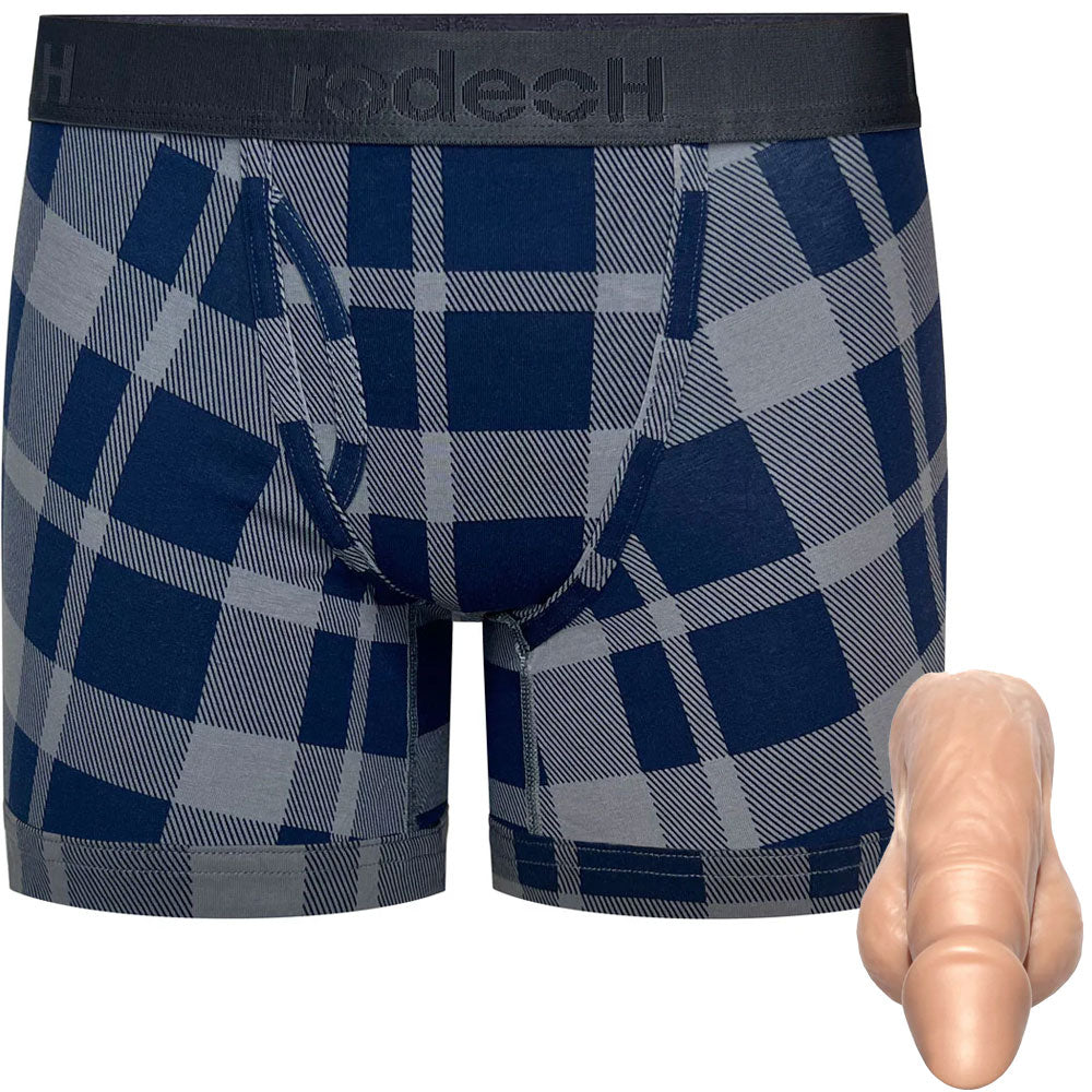 Pete Silicone Packer & Gray Plaid Packing Boxer Vanilla