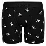 RodeoH 6 inch Top Loading Packing Boxer in black Cocks print, front view