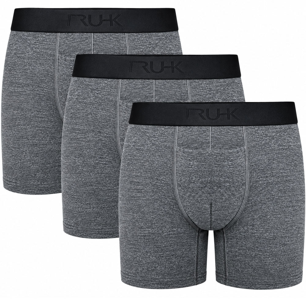 TRUHK High Rise Boxer packing underwear 3 pack, three pairs in heather gray