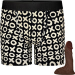 XOXO Button Fly Boxer+ Harness & Ultimate Realistic Dildo - Package Deal Chocolate