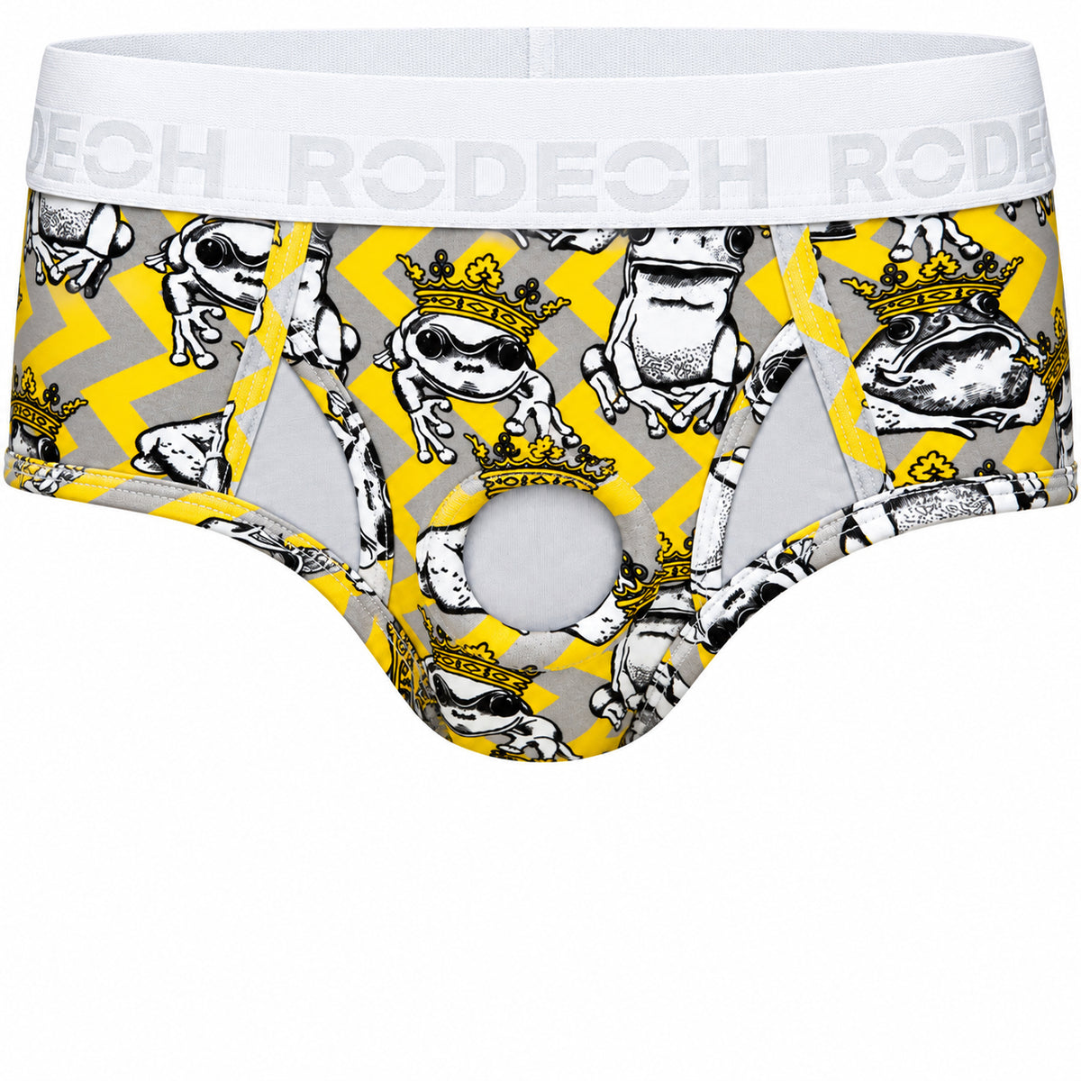 Brief+ Harness with a funky frogs print