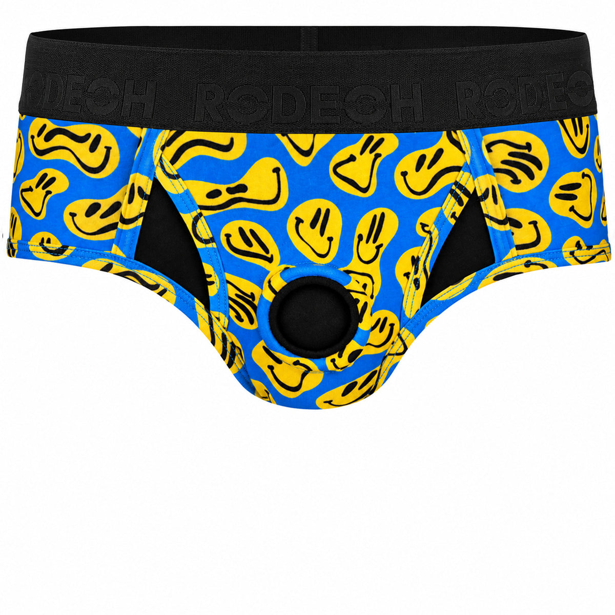 Brief+ Harness with a smiley face print