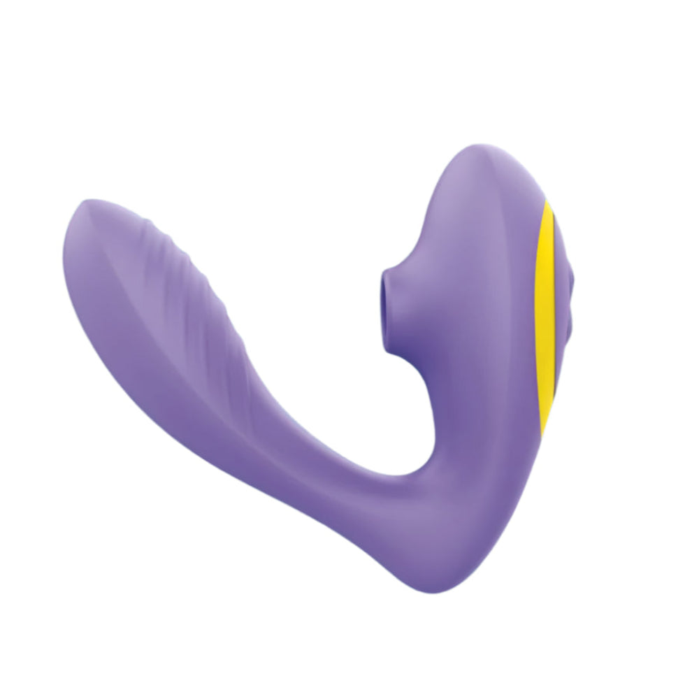 Romp Reverb Rechargeable Silicone G-Spot Vibrator with Clitoral Air Stimulator - Purple