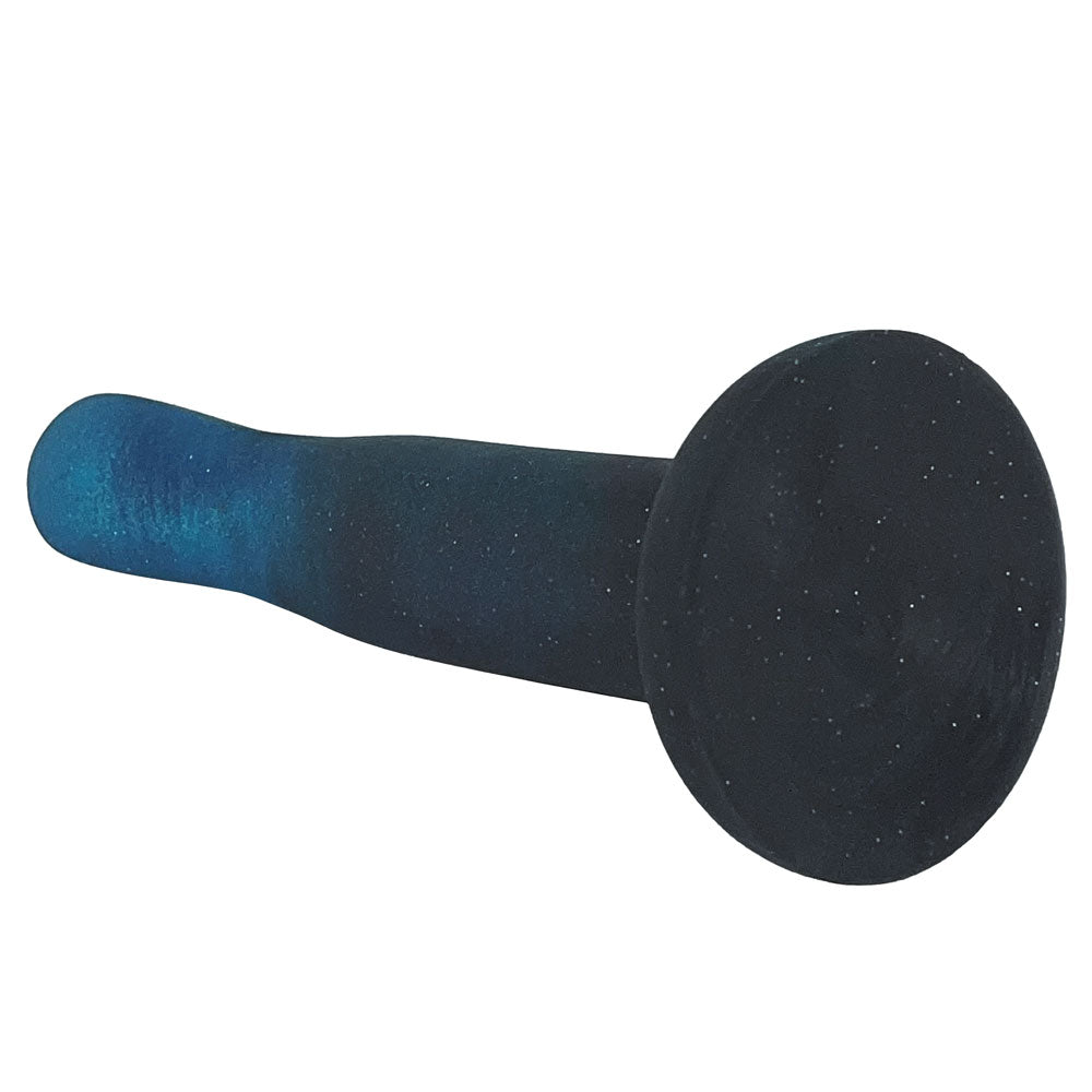 7" Rory Smoke Show Swirl Silicone Dildo -  Teal Blue and Smoke Black