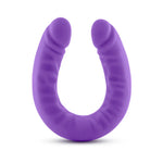 Ruse U-shaped 18-inch silicone double dildo purple,  for solo or partner play, flexible with a smooth finish