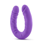 Ruse U-shaped 18-inch silicone double dildo purple,  for solo or partner play, flexible with a smooth finish