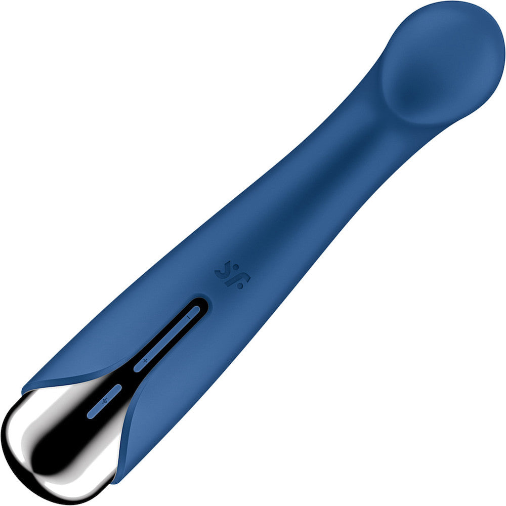 Satisfyer Spinning Silicone G Spot Vibrator blue front