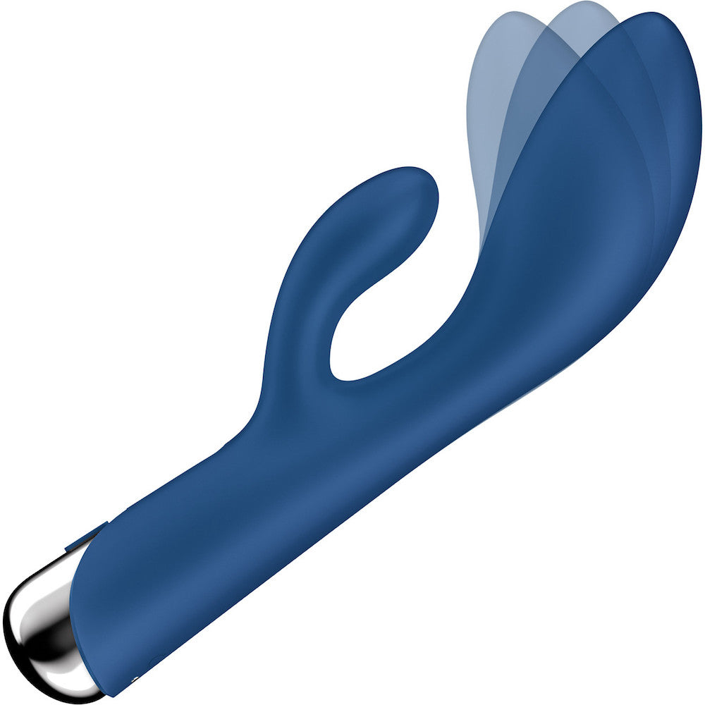 Satisfyer Spinning Rabbit Silicone Vibrator Blue graphic