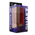 Shaft Model A  silicone realistic dial density dildo  with balls in Caramel aka Oak with painted tip and suction cup base  in packaging
