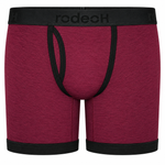 RodeoH Shift 6 inch Boxer in Claret, a deep wine red, front view