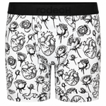 RodeoH Shift 6 inch Boxer in white Hearts & Roses print, front view