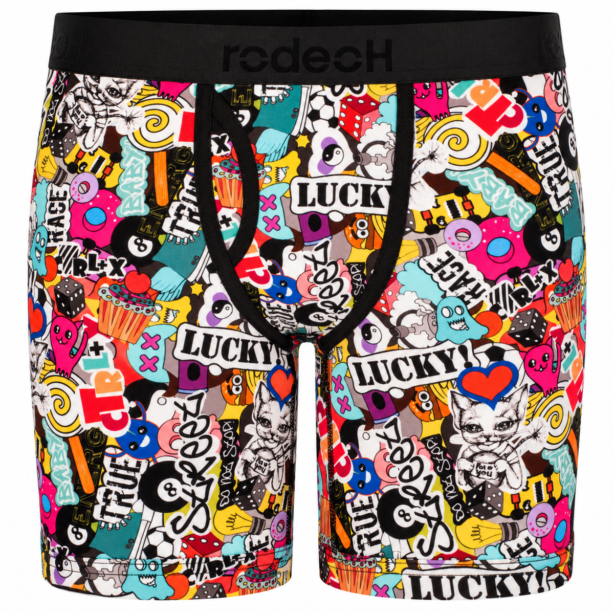 RodeoH Shift 9 inch Boxer in Magic 8 Ball print, front view