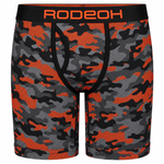 RodeoH Shift 9 inch Boxer in Orange Camo, front view