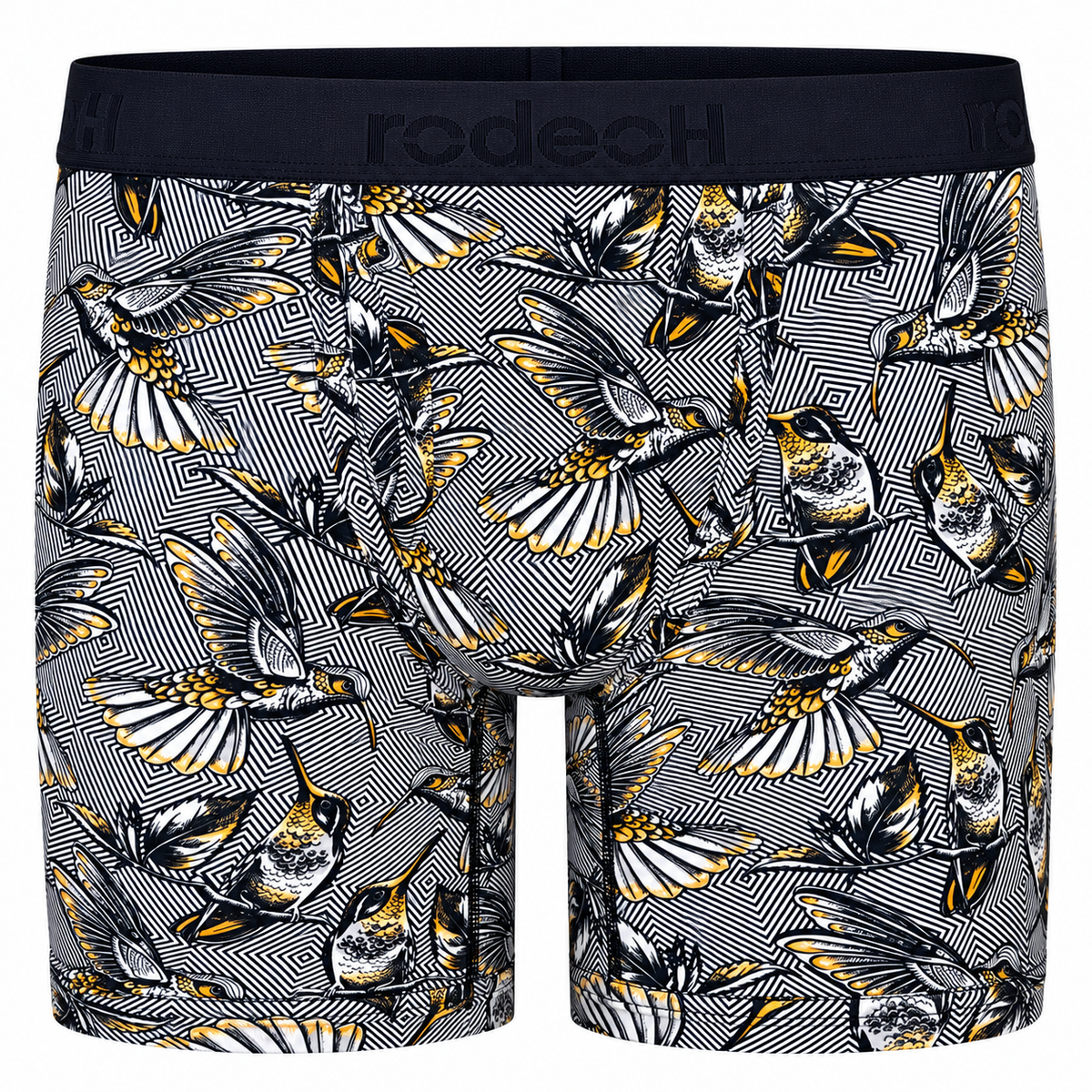 RodeoH Shift 6 inch Boxer in Hummingbirds print, front view