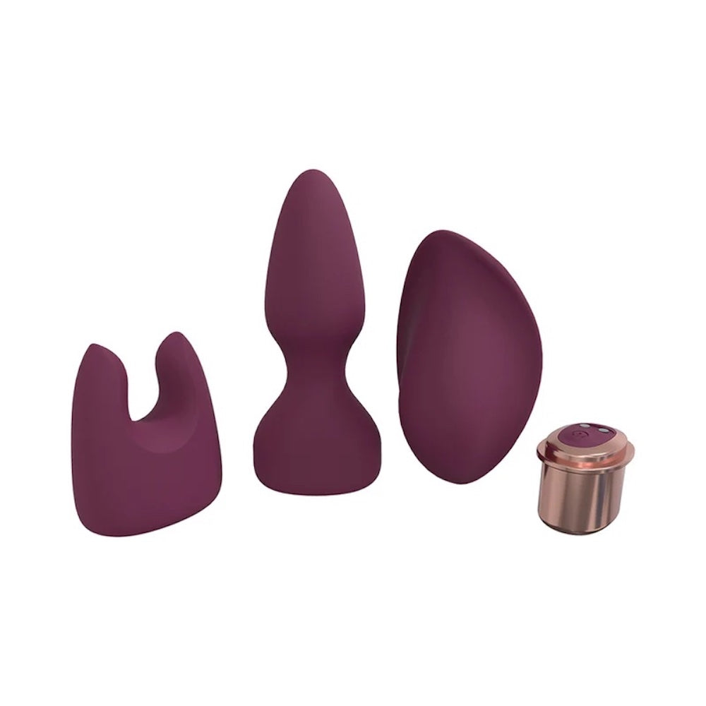 Shots Loveline Ultimate Kit with Interchangeble 10 Speed Silicone Vibrator Burgundy