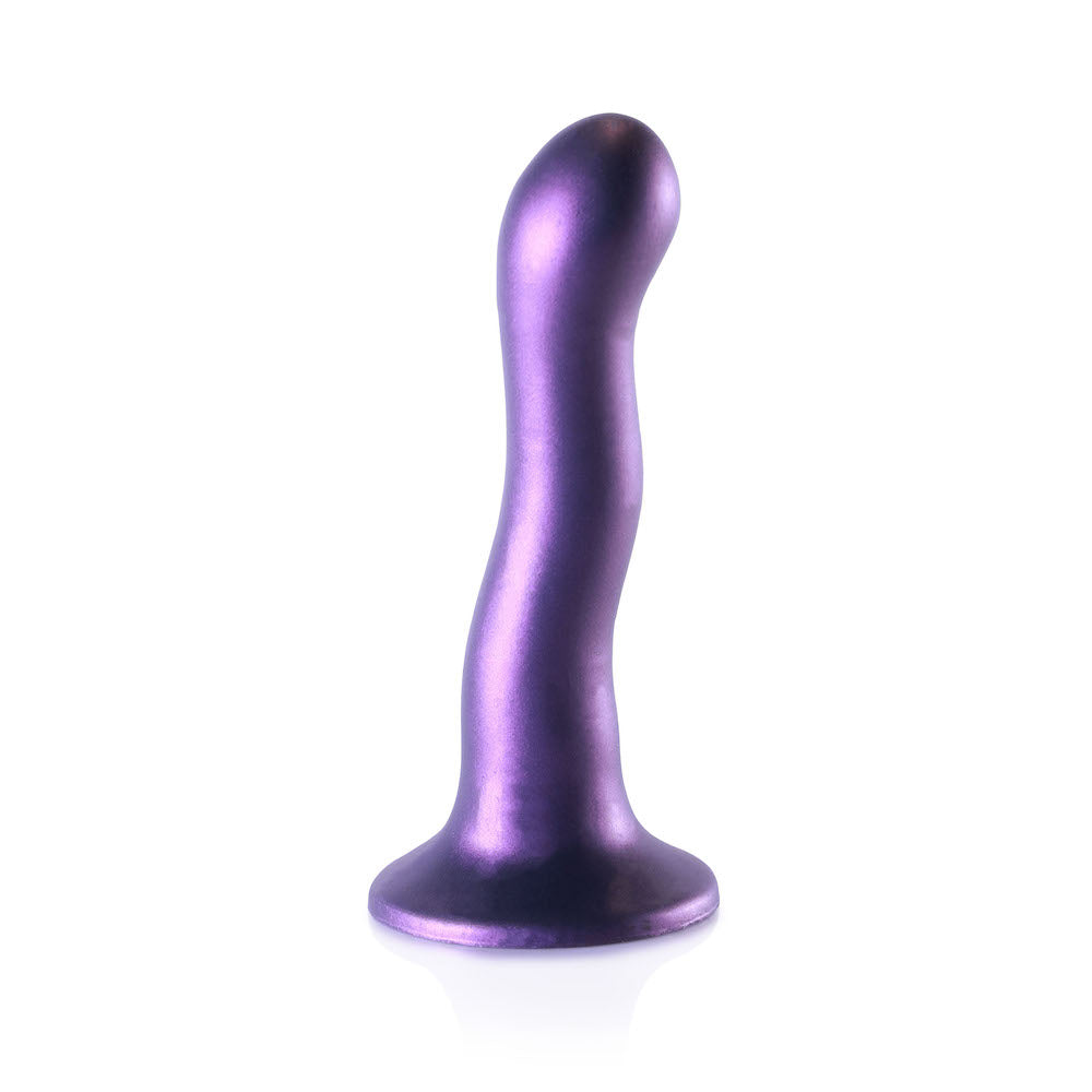 Shots Ouch 7 Curvy Silicone Metallic Purple Dildo