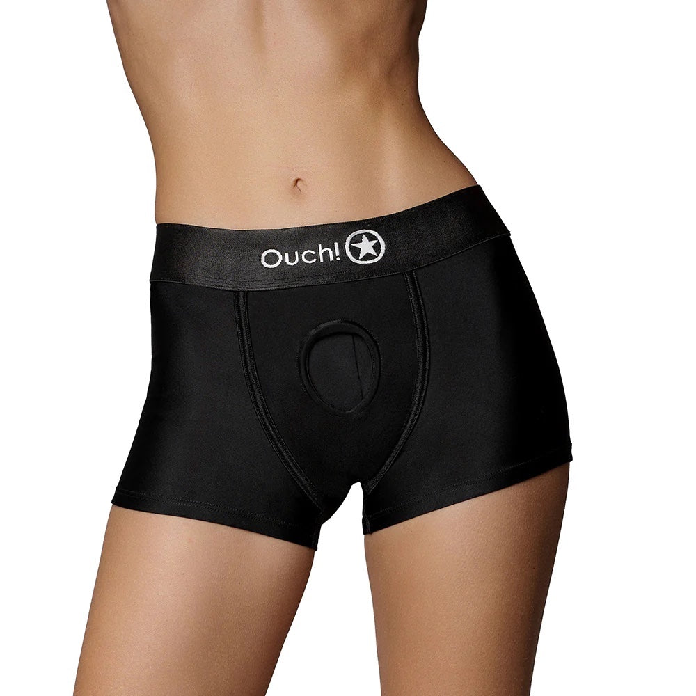 Shots Ouch Vibrating Boxer harness Black