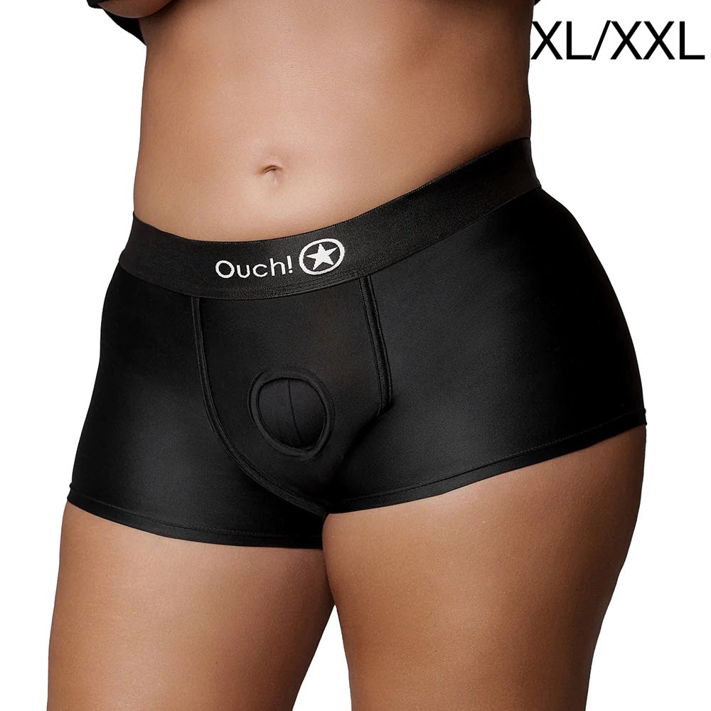 Shots Ouch Vibrating Boxer harness Black