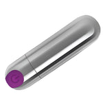 Silver and Purple Metallic Rechargeable Bullet Vibrator