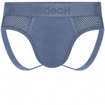 RodeoH Shift Jock packer underwear in slate blue, from the front