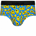 RodeoH Shift Brief in Smiley print (blue and yellow smiley faces), front view