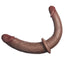 Realistic Double Trouble - Double-Ended Realistic Silicone Dildo - Mocha