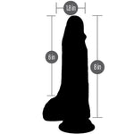 Silhouette of 6" slyder with measurements indicated on a white background